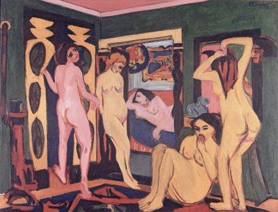 Bathers in a Room by Ernst Ludwig Kirchner